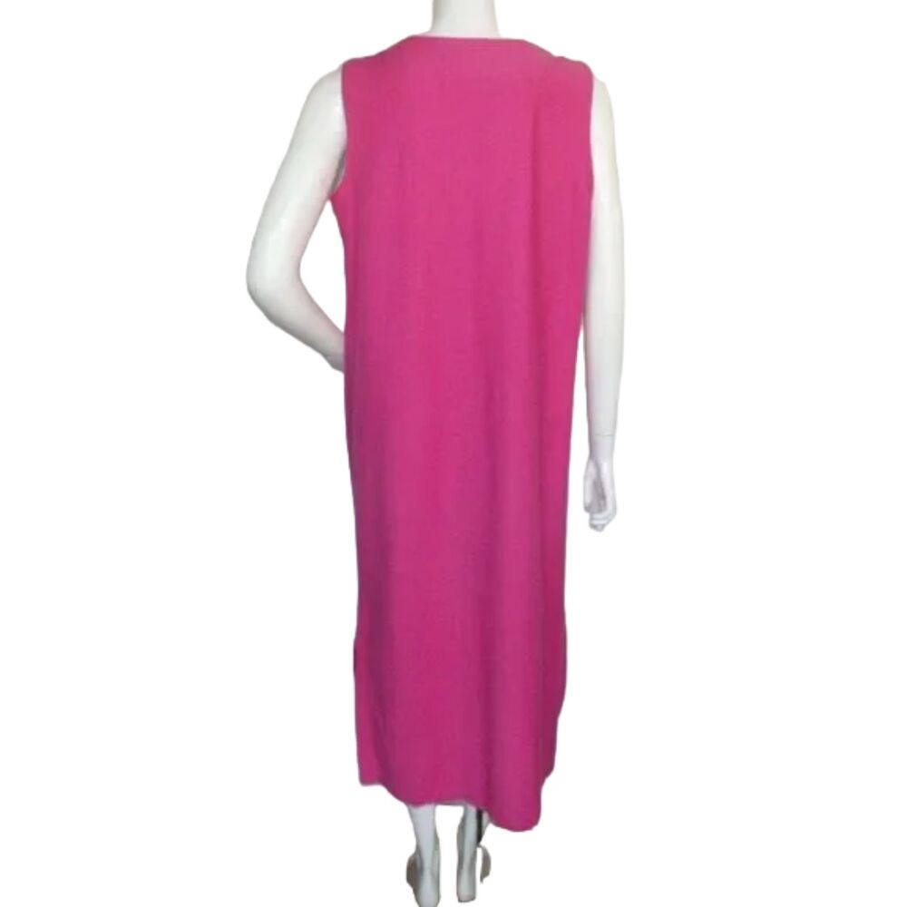 TROPICAL ESCAPE Swim Cover, L, Bold Pink, Zipper front, Sleeveless, Long - Picture 5 of 10